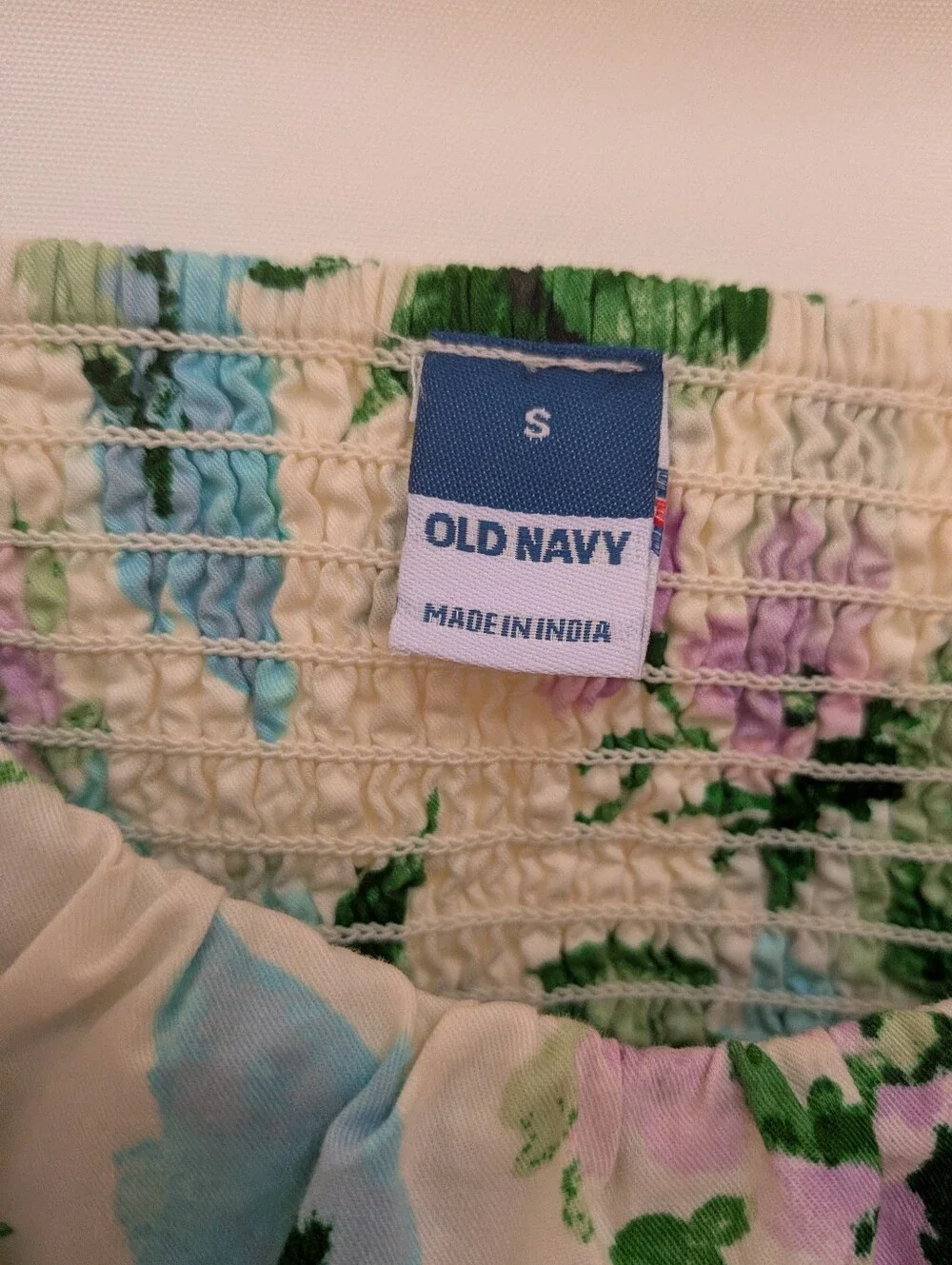 Old Navy Floral Puff Sleeve Baby Doll Blouse Top 100% Cotton Size Small